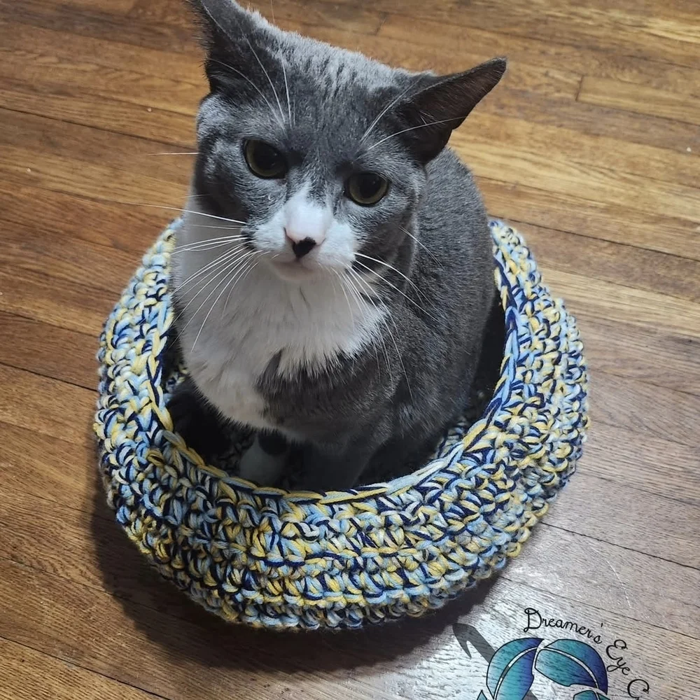 Pink and Green Cat Bed